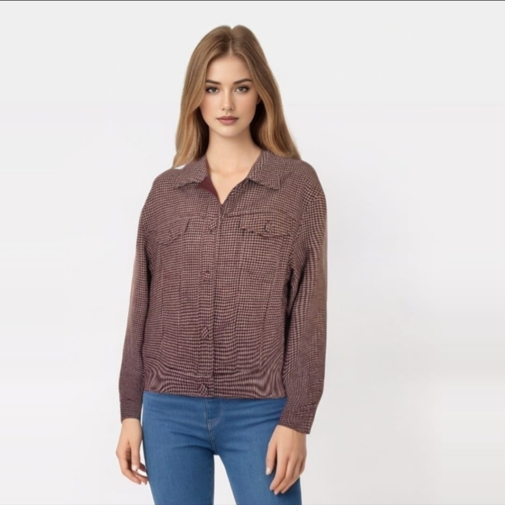 Cupcakes & Cashmere Wool Blend Houndstooth Cropped Jacket - Women's